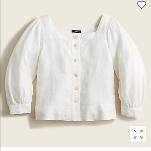 J.crew square neck long sleeve button front top